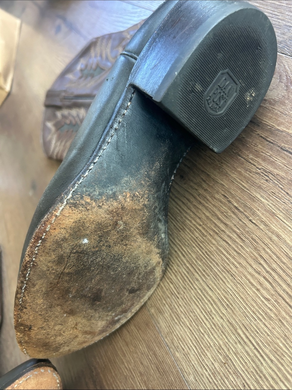Dan Post Two-Tone Brown Leather Western Boots !! 8.5 D - Picture 8 of 12